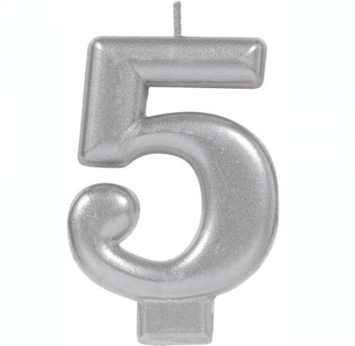 Metallic Silver Candle - No 5